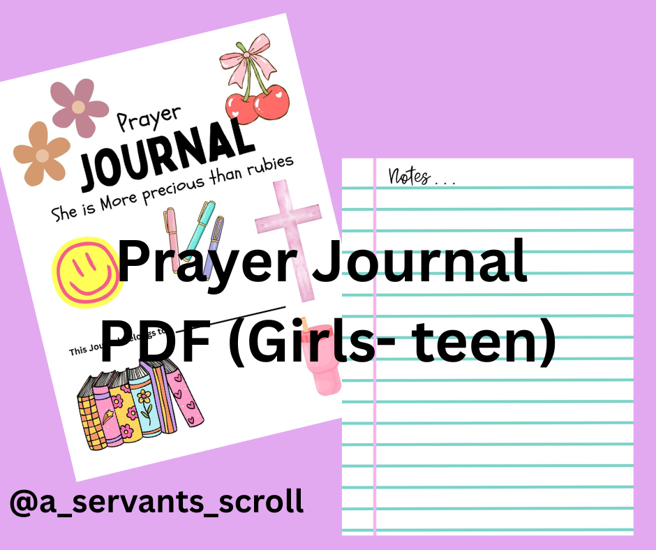 Girls prayer journal template