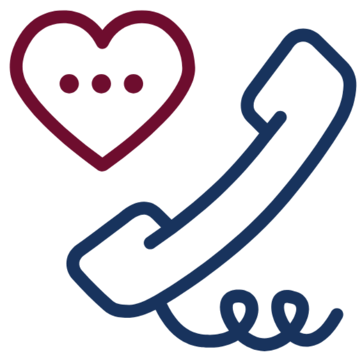 Ícone de telefone com coração ao lado, representando ligação ou contato relacionado ao amor ou cuidado.