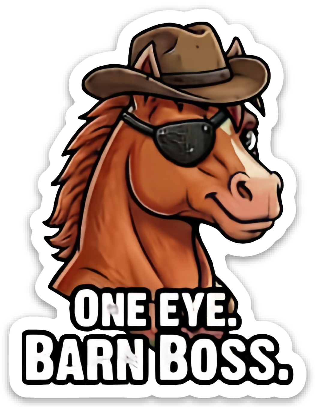 One Eye. Barn Boss. Sticker