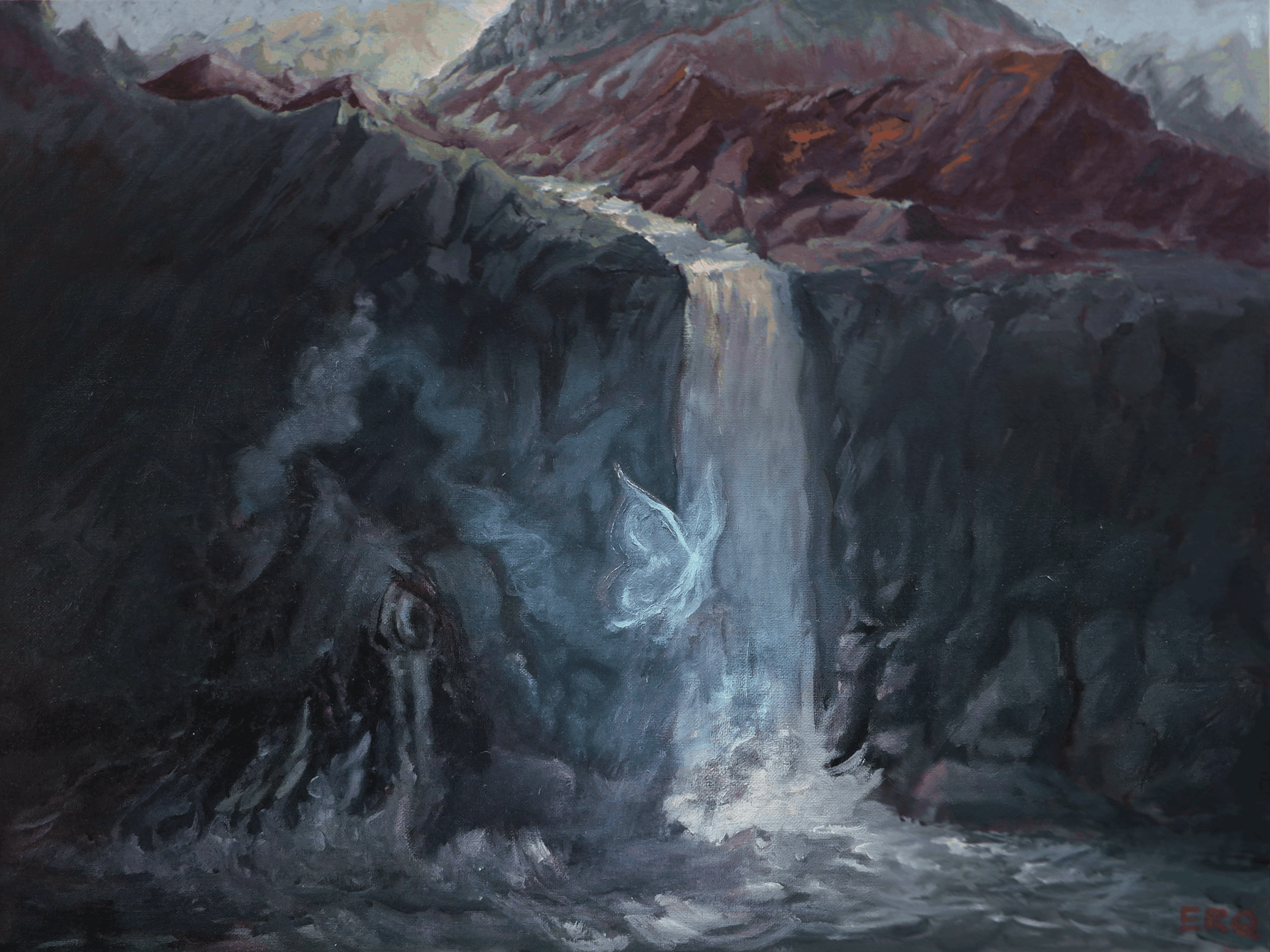Before the Caldera (18x24 Oil on Board)