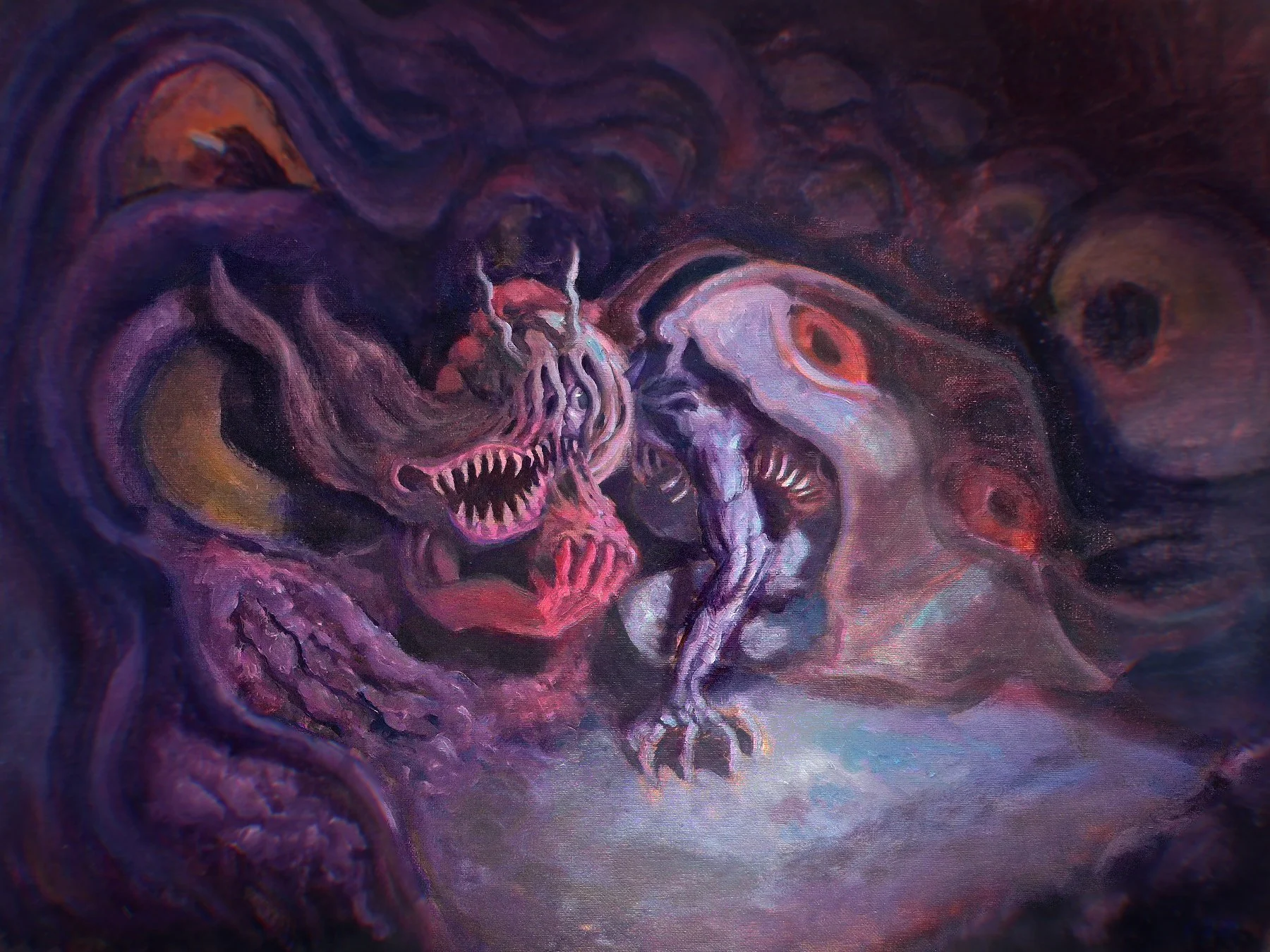 Moth Defamed (18x24 oil on canvas board)