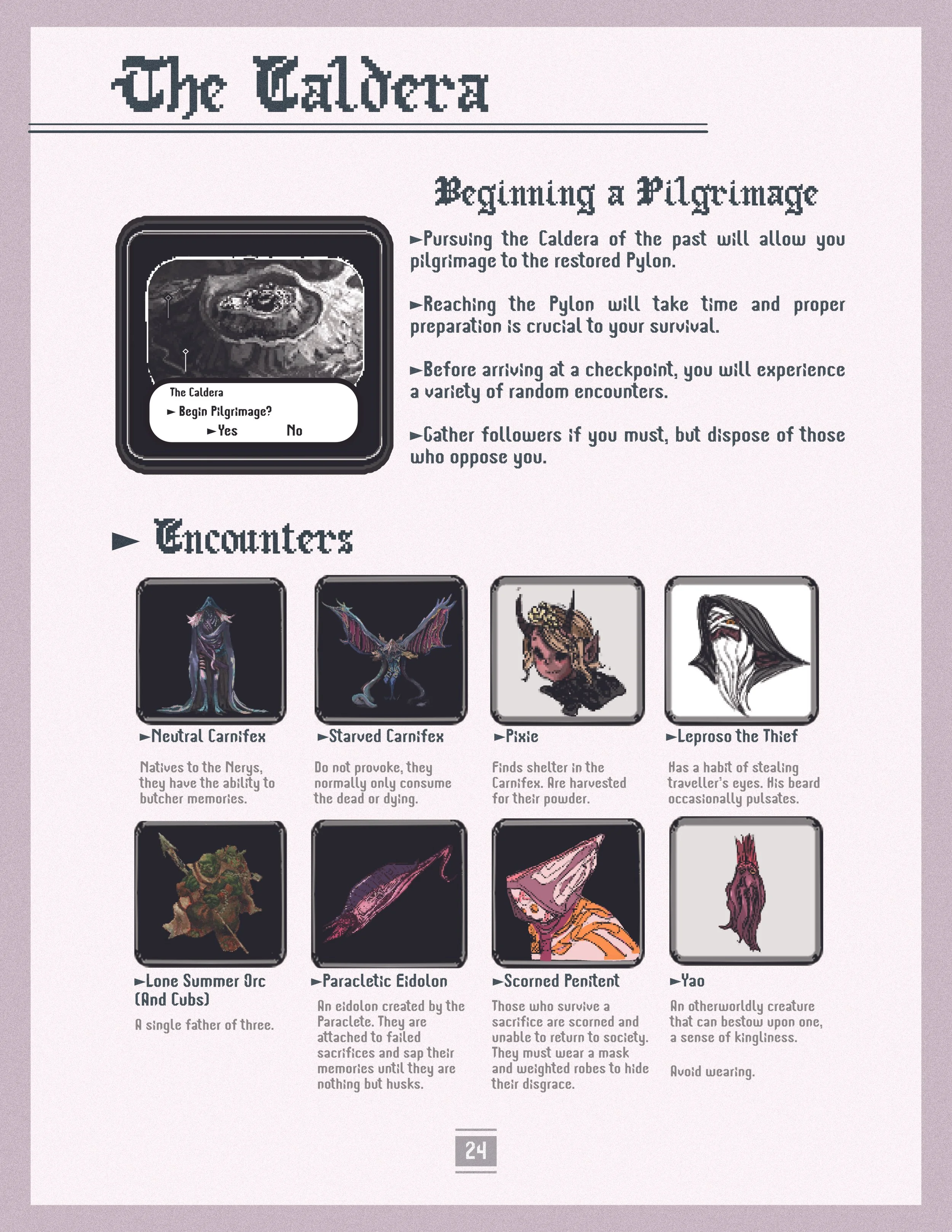 Fake Game Manual: Encounters at The Caldera