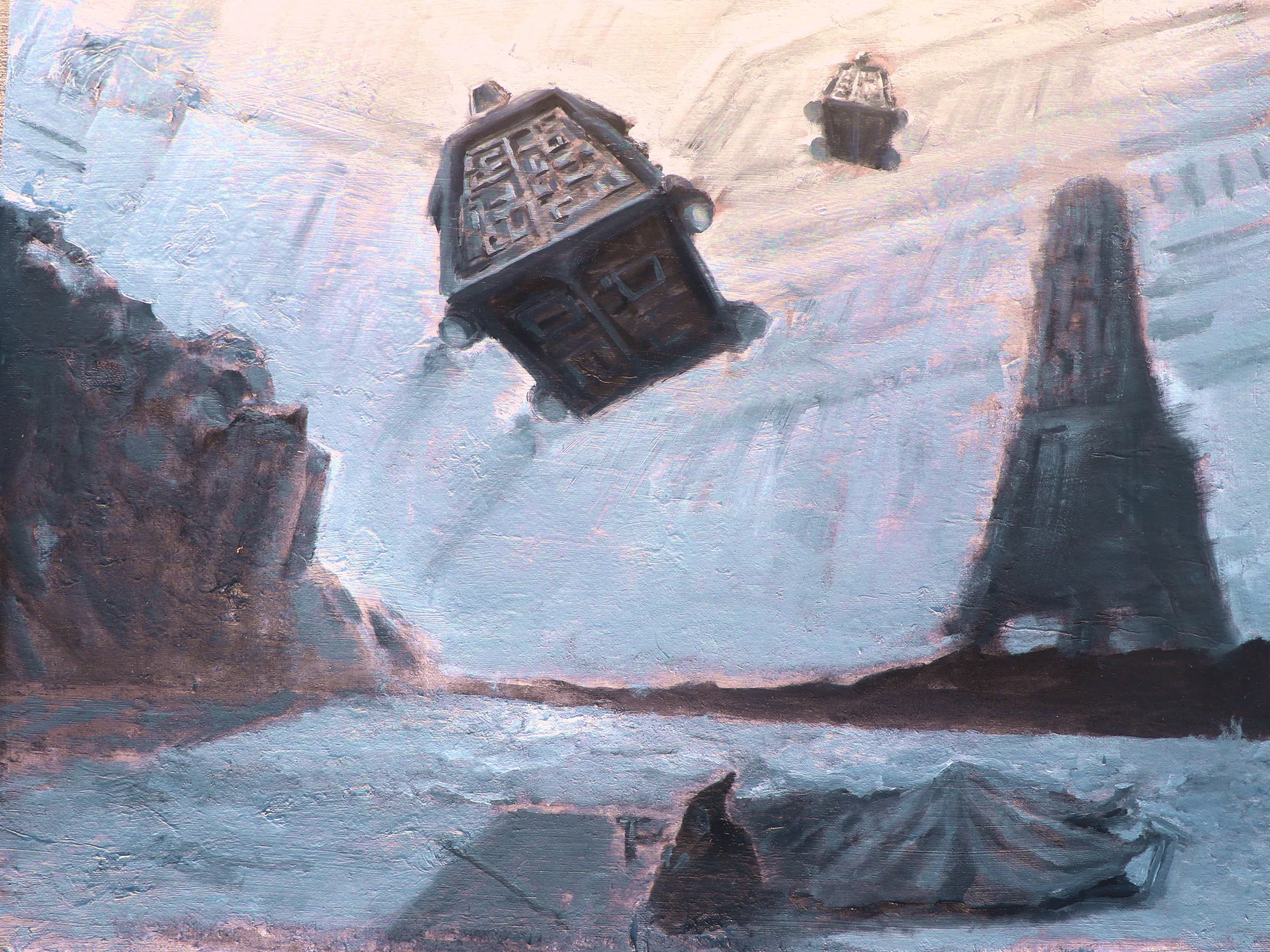 Landfall at Ennoia (18x24 oil on primed paper and board)