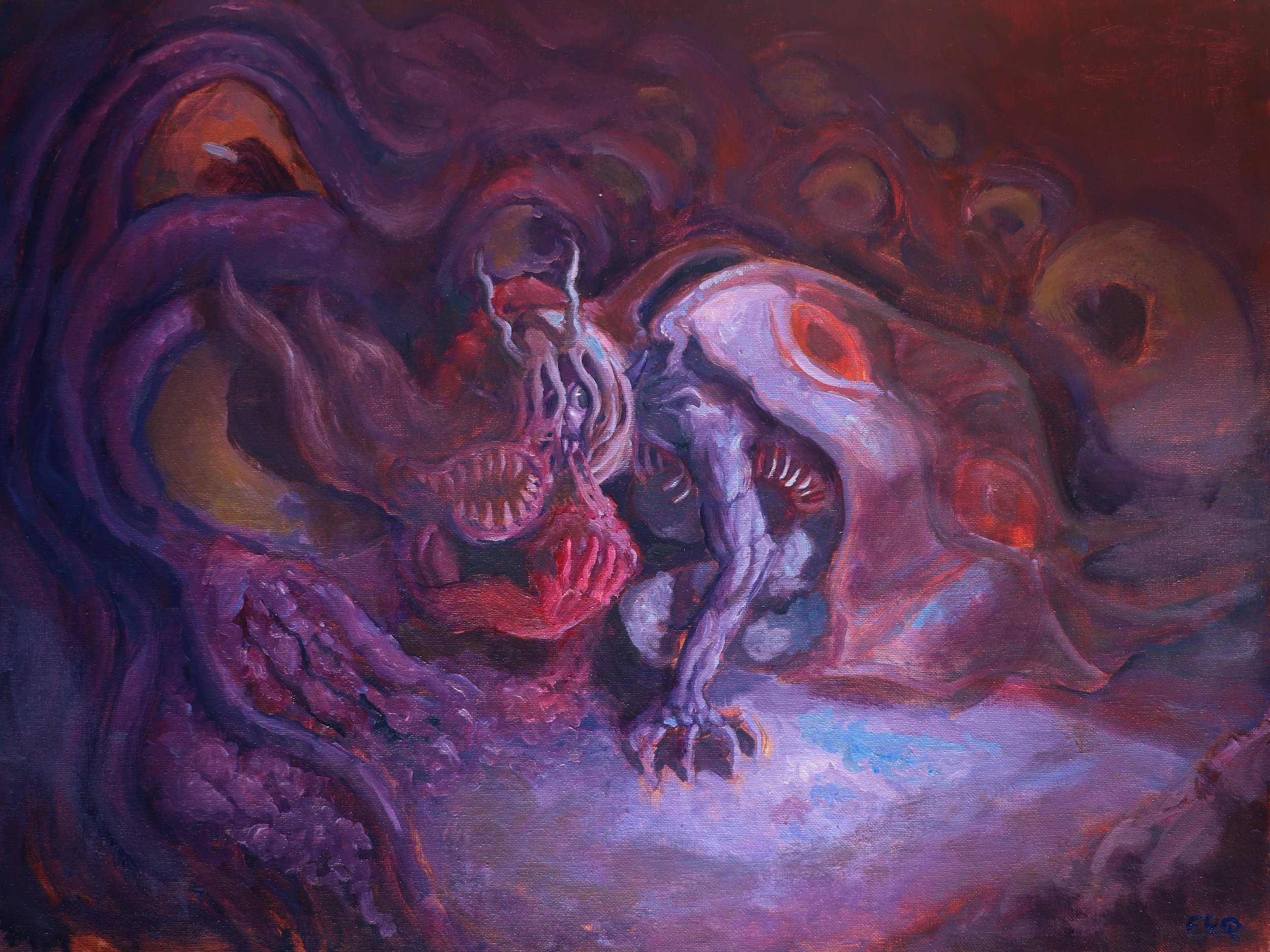 Moth Defamed (18x24 oil on canvas board)