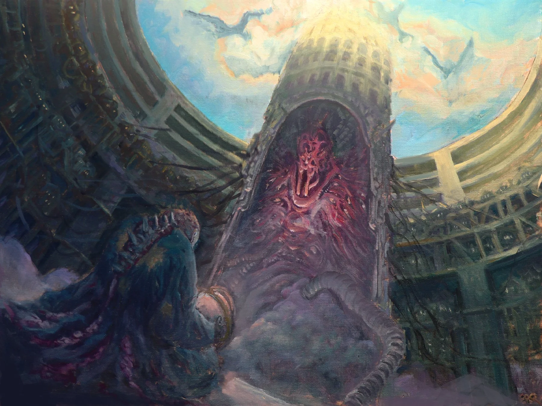 The Pylon of the Paraclete (18x24 oil on canvas board)