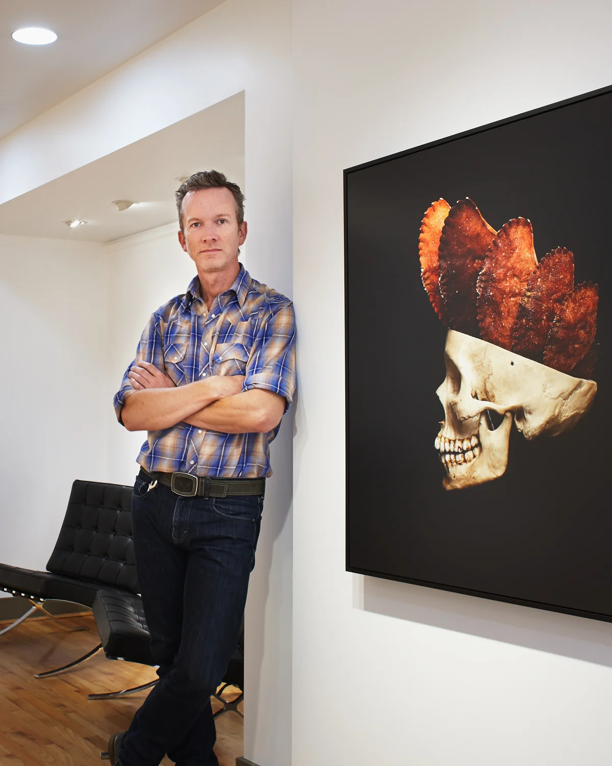 David at his Anthropocene exhibition at Winchester Galleries