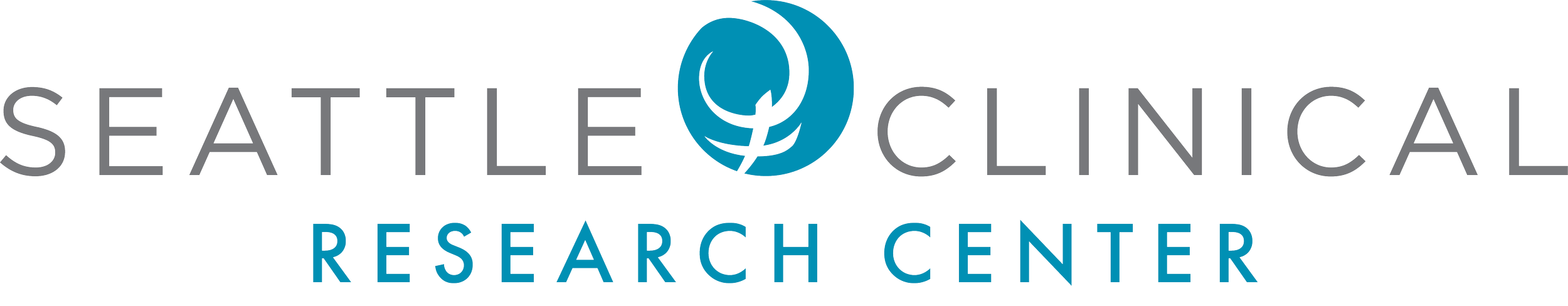 Logo of Seattle Clinical Research Center with a stylized blue drop shape above the text.