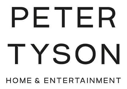 Text reading 'PETER TYSON HOME & ENTERTAINMENT' in black font on a white background.