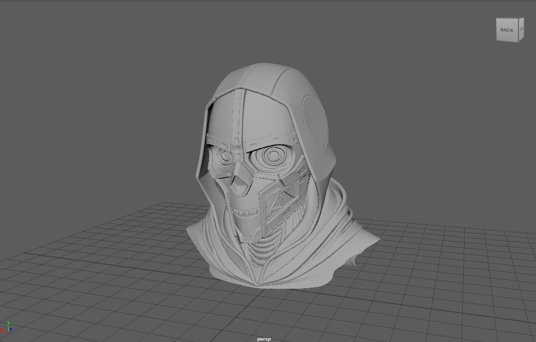 3D model of Corvo Attano's mask from "Dishonored", Maya, 2025