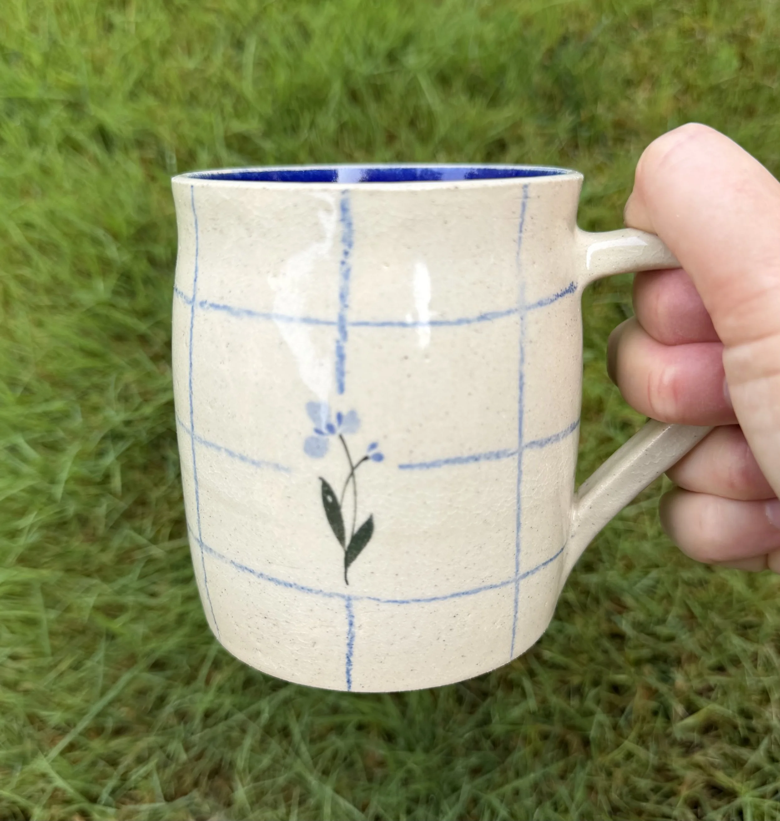 Blue Grid Mug
