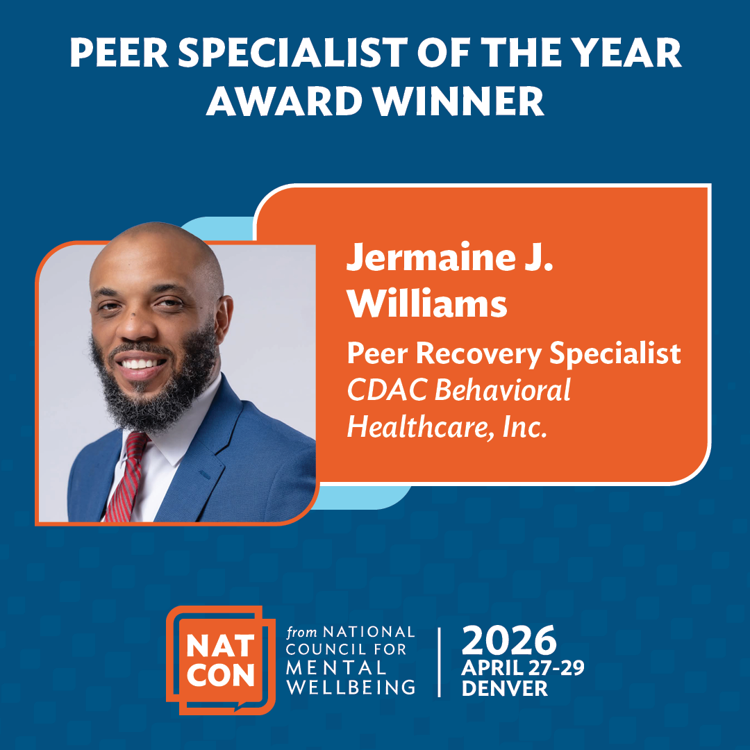 Peer Leader of Possible Always, Jermaine J. Williams, Awarded “Peer Specialist of the Year” at NATCON ‘26