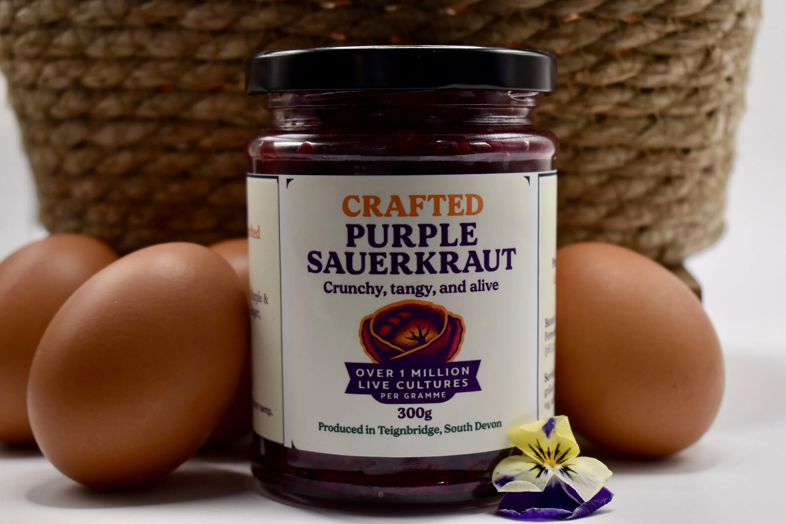 Raw Purple Sauerkraut – Live Culture & Unpasteurised – 300g Jar