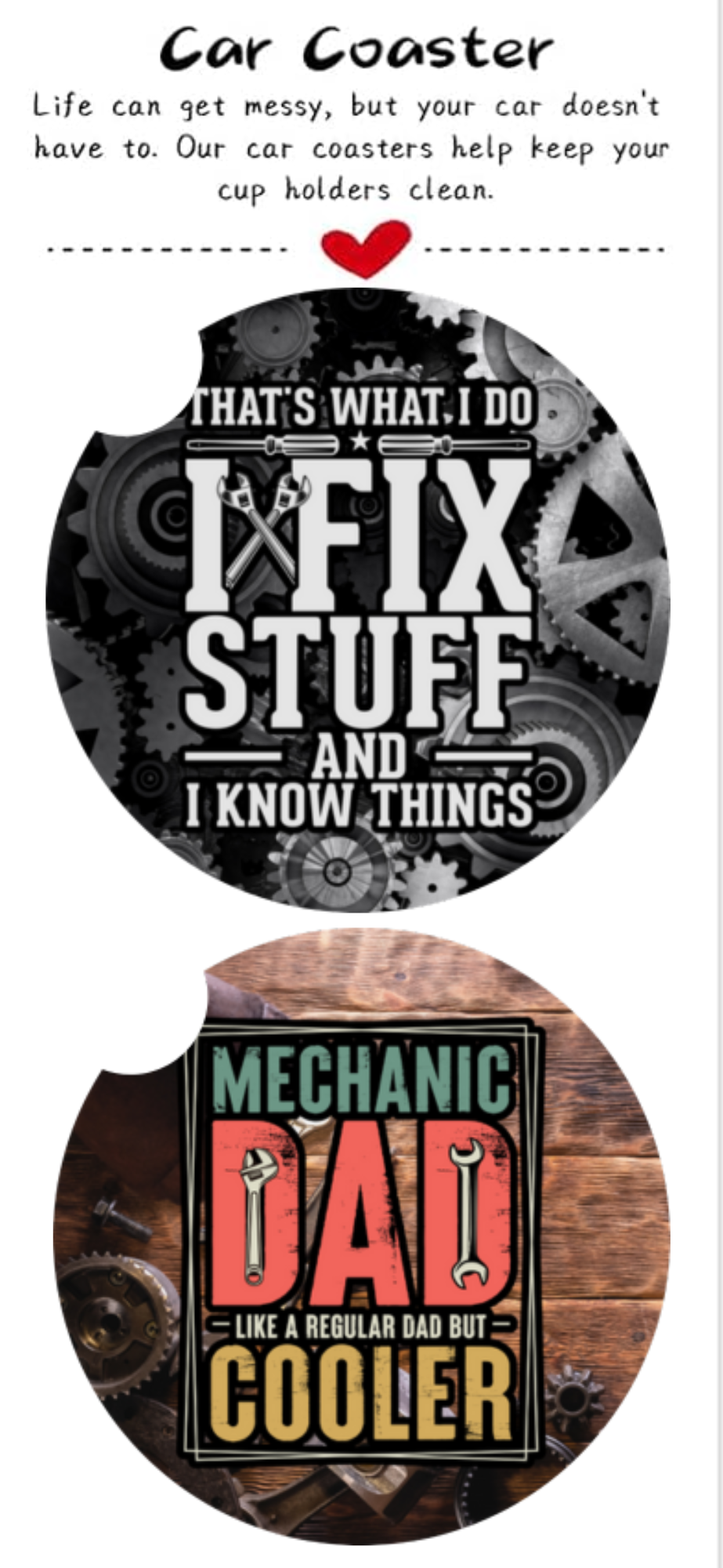 CERAMIC CAR COASTERS 2-PACK