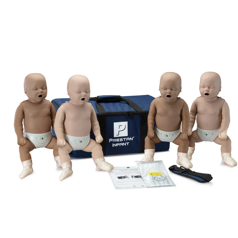 Prestan Manikin Infant Medium/ Dark/ Diversity Skin Tone 4pk with CPR Monitor