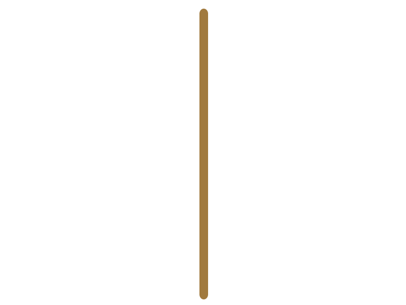 A tall gold-colored object with two smaller white objects on top, resembling a chess king piece.