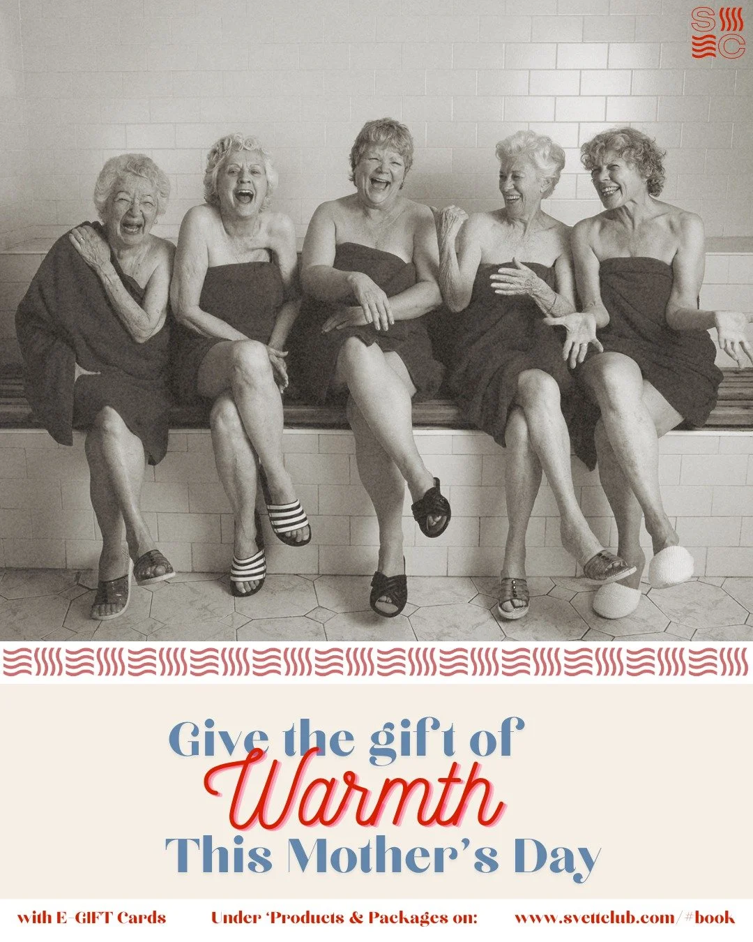 Give the gift of warmth this mother's day with our e-gift cards, available on www.svettclub.com/#book under 'Products &amp; Packages.' Can be redeemed for open or private sessions at any Svett Club Location during available hours. 

#saunatime #mothe