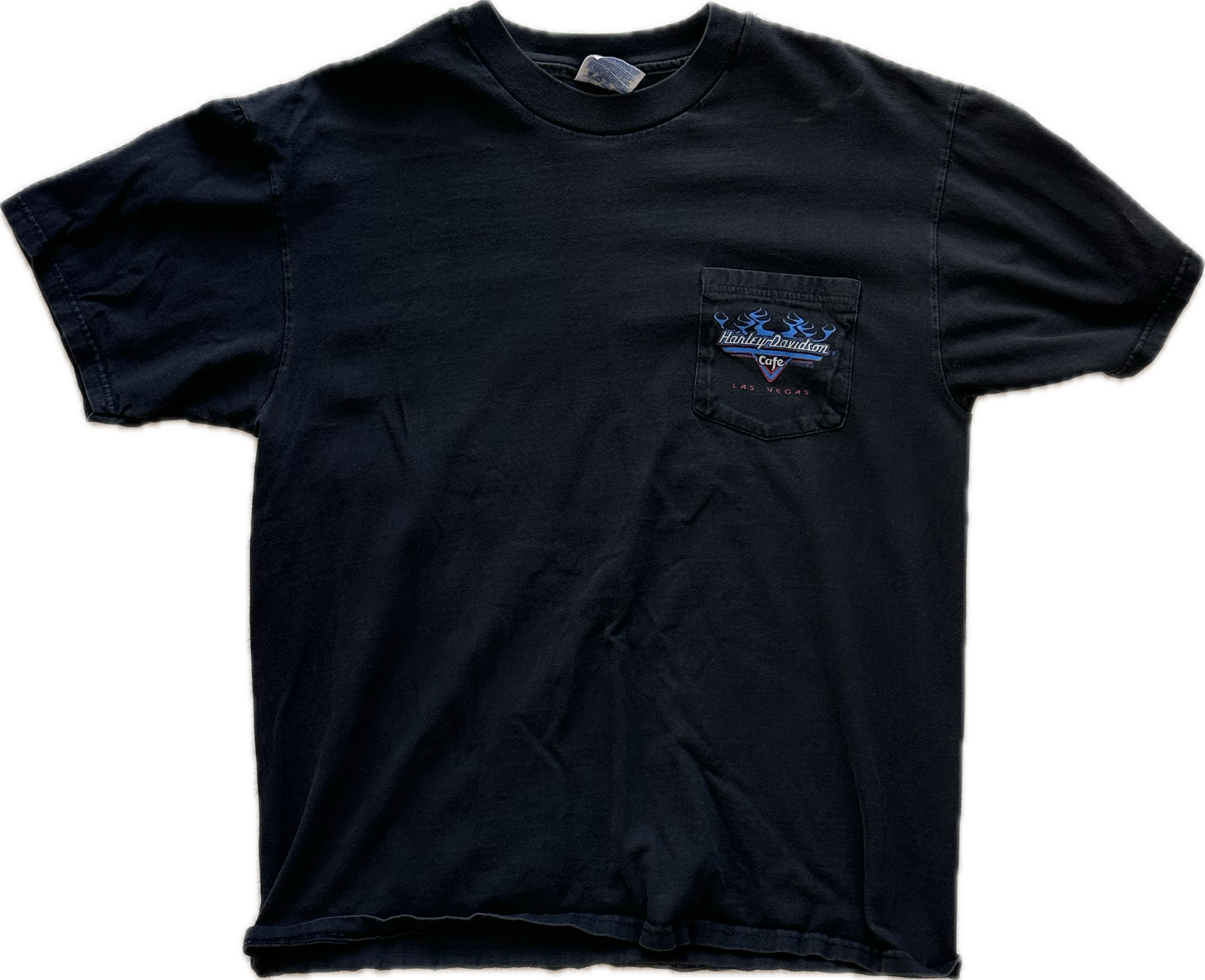 harley cafe las vegas pocket tee