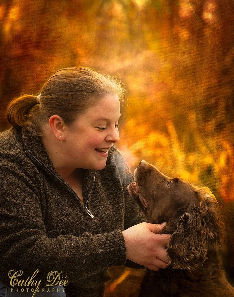 woman and dog