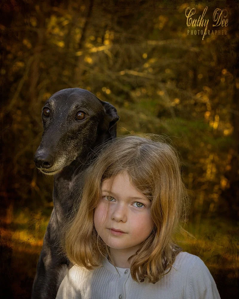 Girl with greyhound