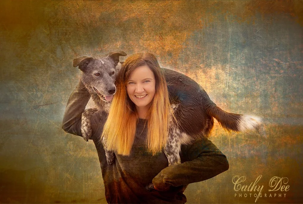 woman with dog