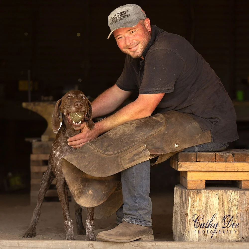 Farrier with his dog