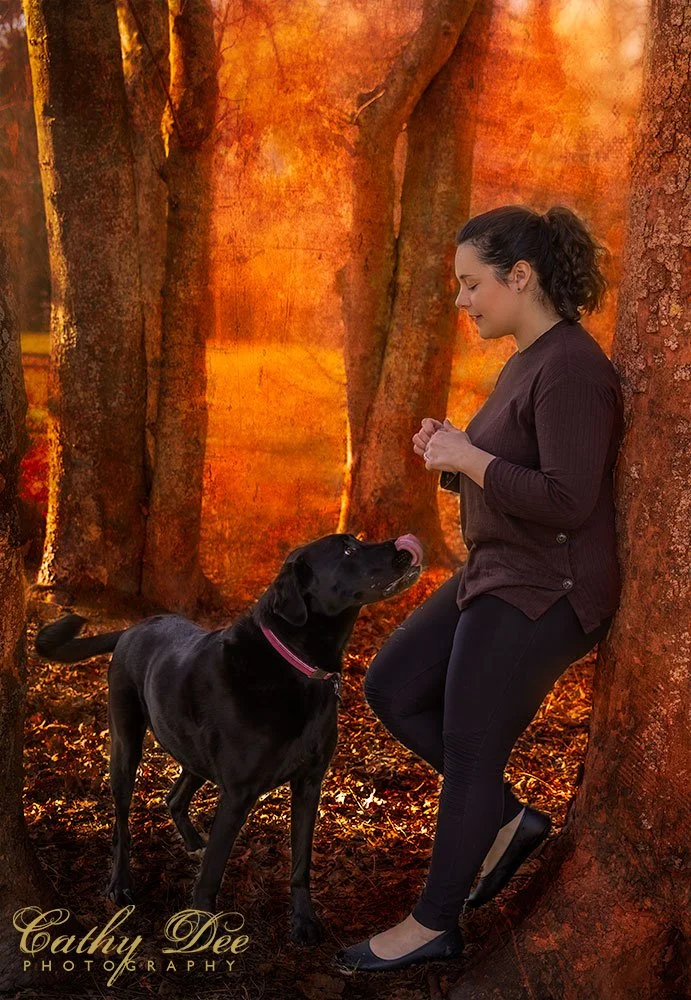 woman and her dog