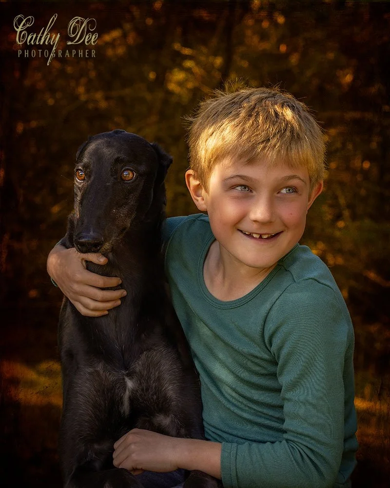 Boy with hound