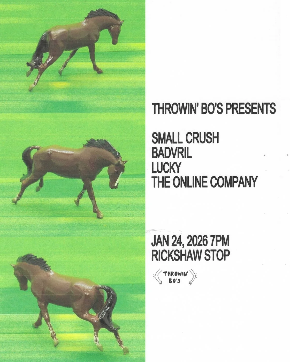 happy to announce we are playing rickshaw in january!! we are playing a bunch of new stuff with some old songs too🩷 its been a minute ☮️💘