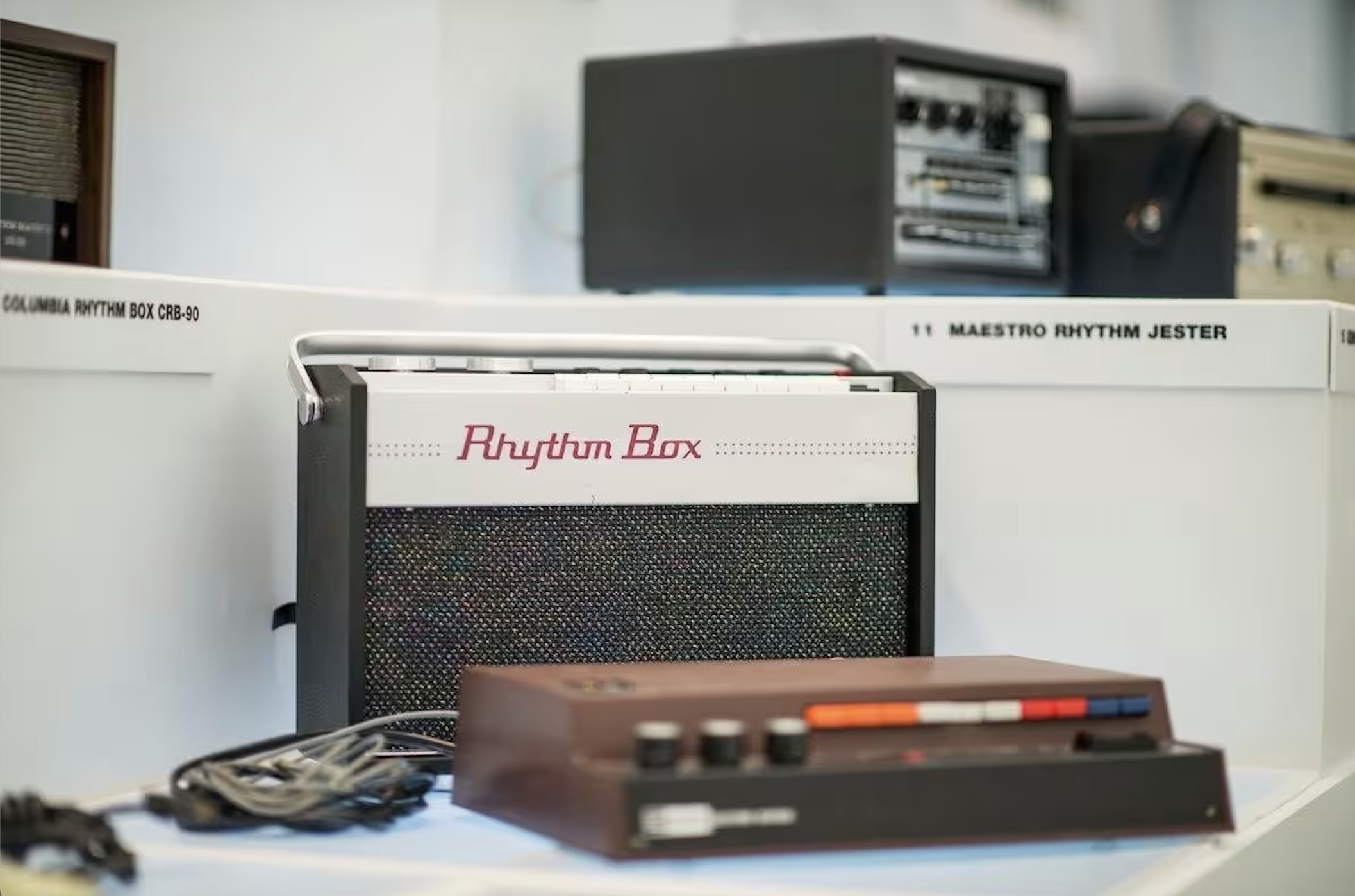 The center piece was a 30 foot concave projection mapped wall that was connected to the most influential drum machines in music history. Using patch cords the user could choose which drum machine they wanted to explore with a satisfying analog “thunk