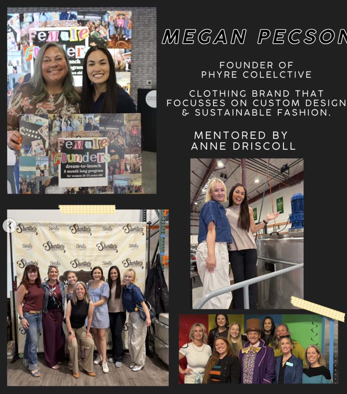 Meet Megan Pecson, founder of Phyre Collective, a custom design and sustainable fashion brand built on creativity, purpose, and intentional growth.

Through the Female Founders Program, Megan has been mentored by @theannedriscoll owner of @juniperstr