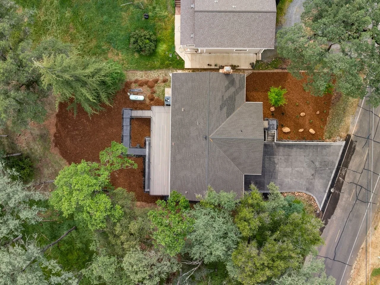 Newly landscaped yard