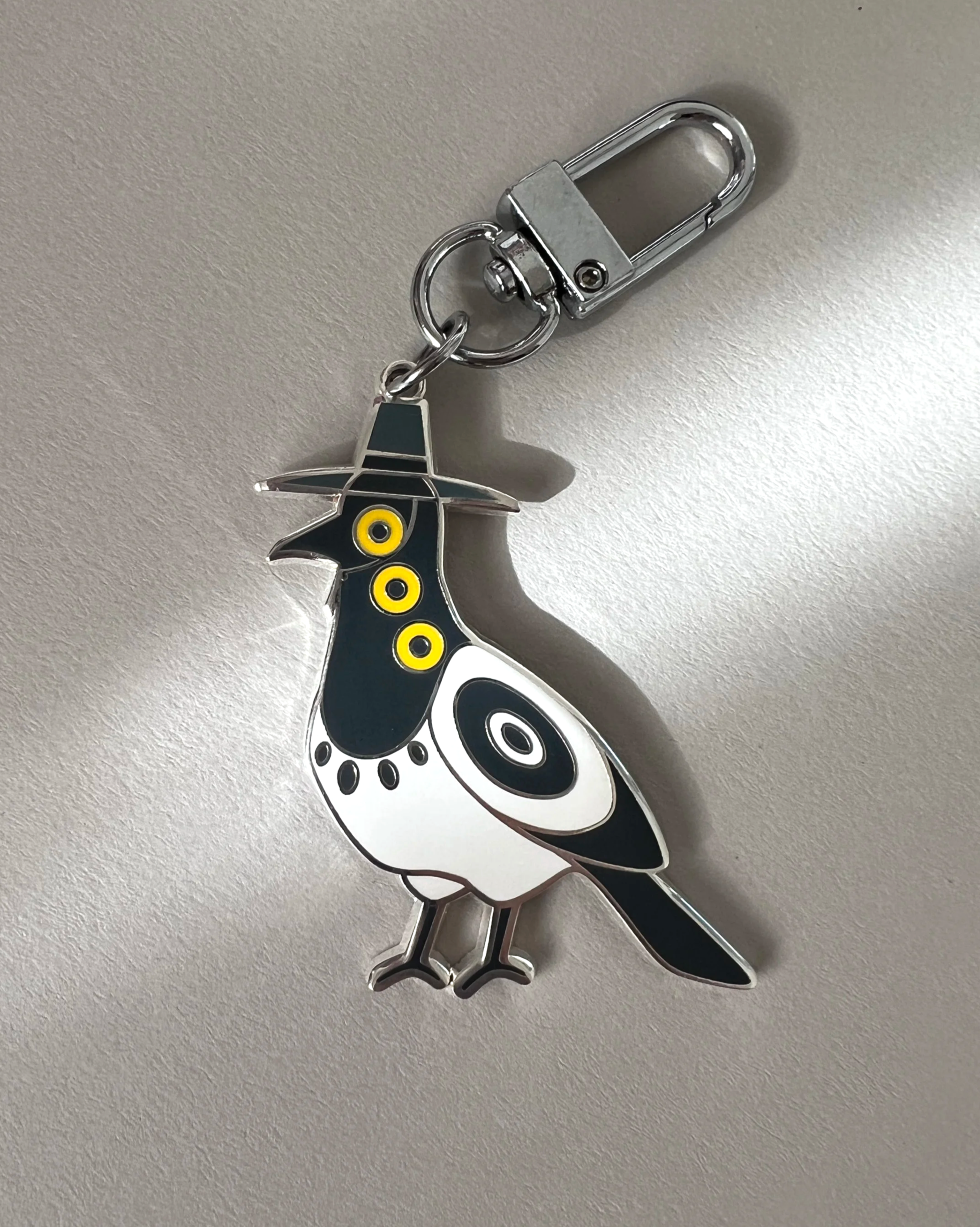 Three Eyed Bird Enamel Keychain