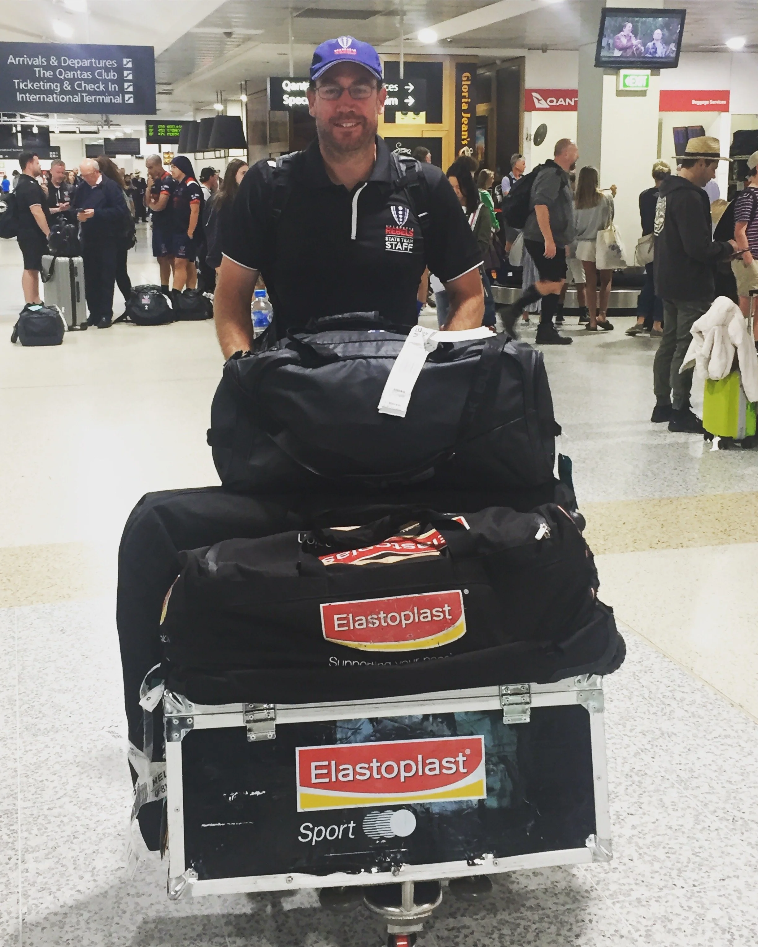 Flinn Shiel, APA Sport & Exercise Physiotherapist, on tour with elite rugby union team.