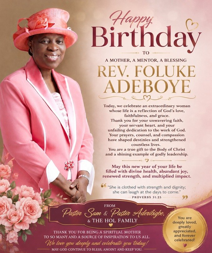 Birthday of Rev. Foluke Adeboye 