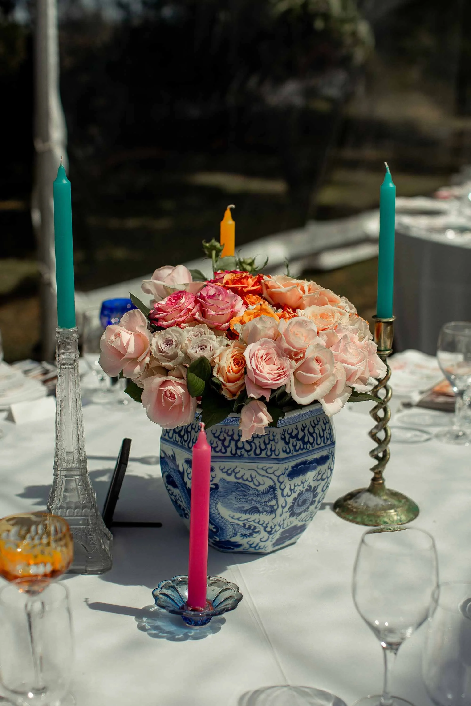 Roses and decor at Rachel and Richy's wedding
