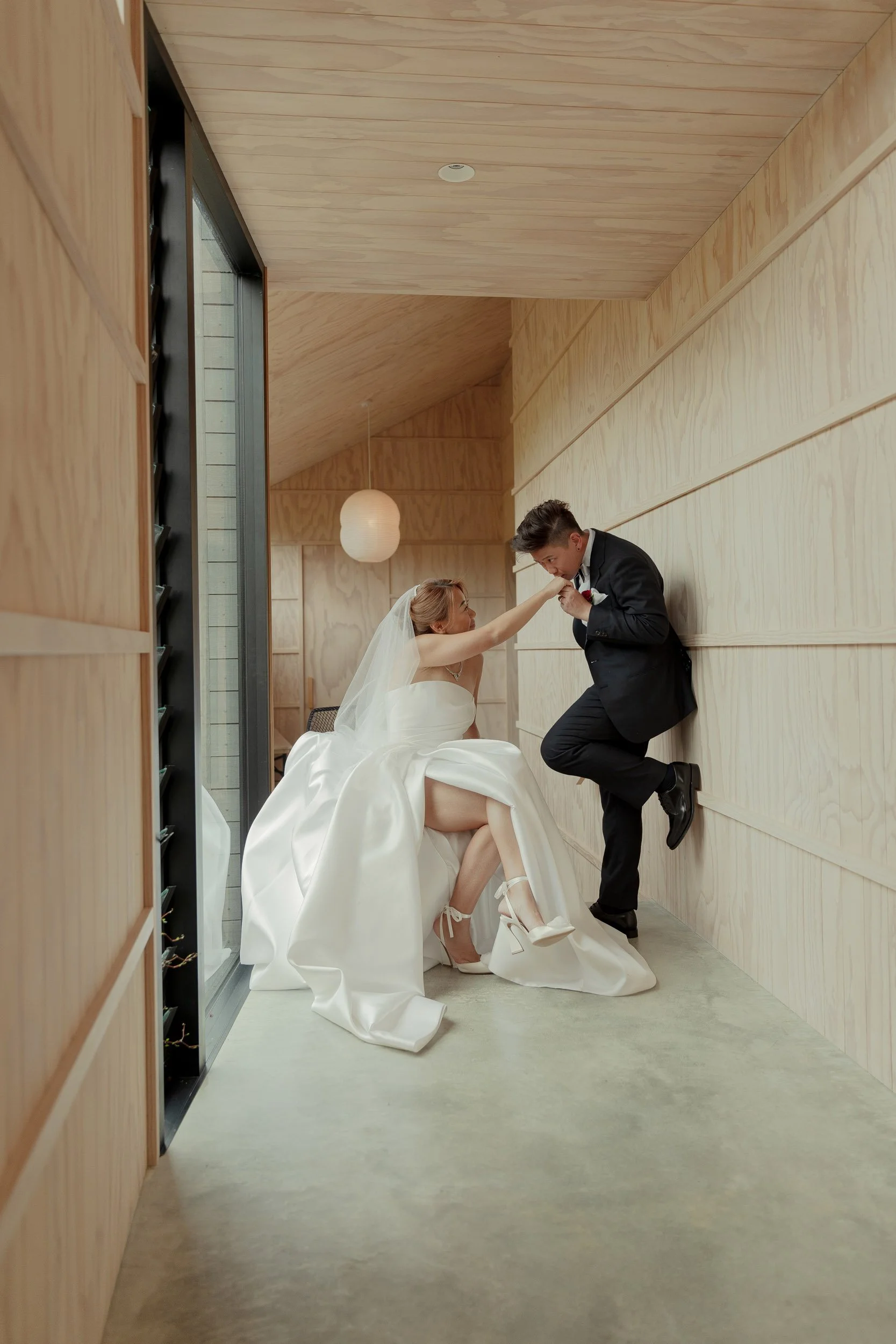 Bride and groom on Waiheke