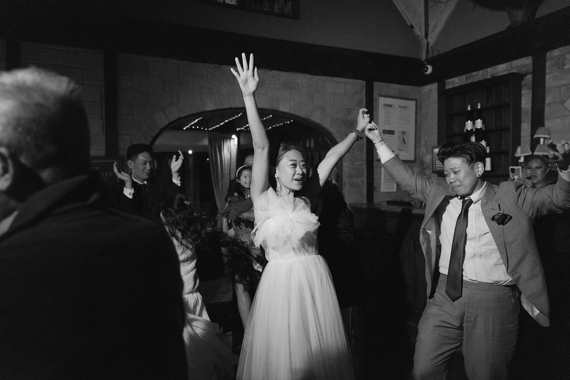 Bride dancing at Mudbrick