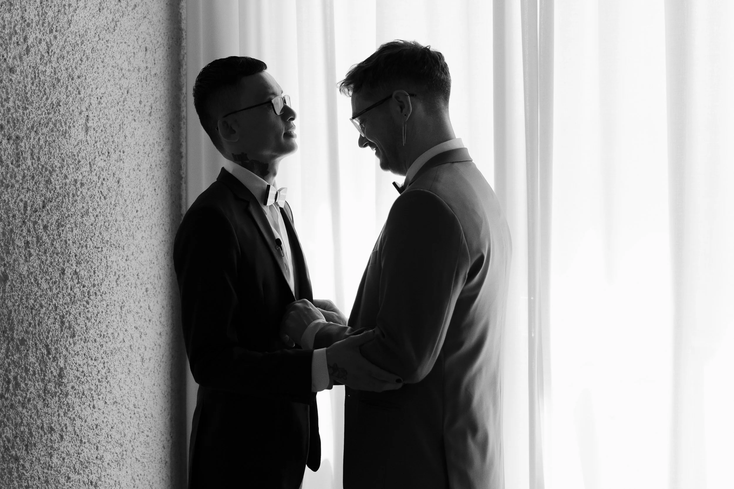 Nigel and Clint getting ready at The Convent