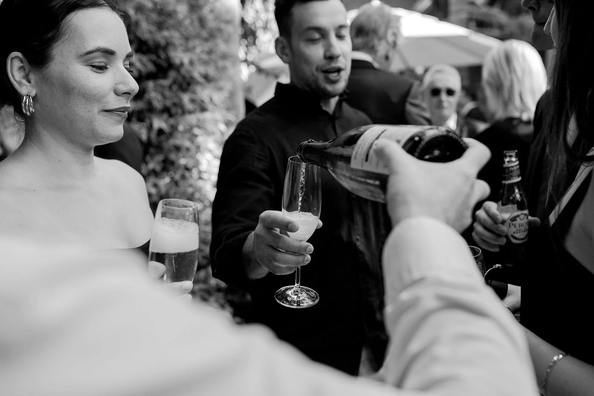 wine being poured for a guest at Mantells venue
