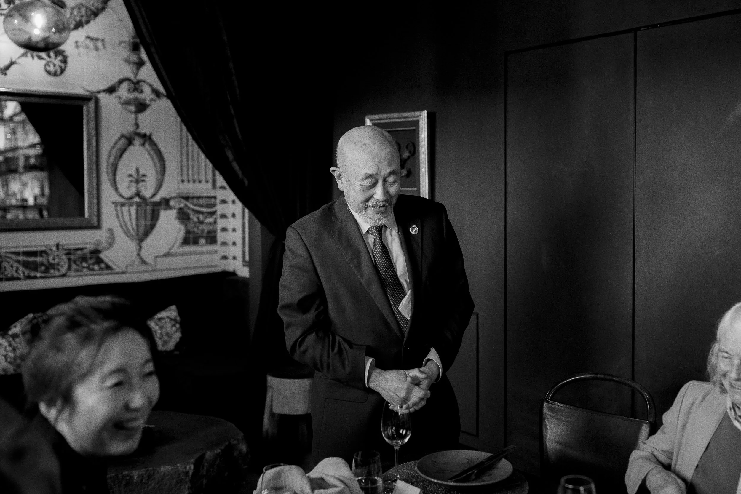 Wedding guest giving a speech