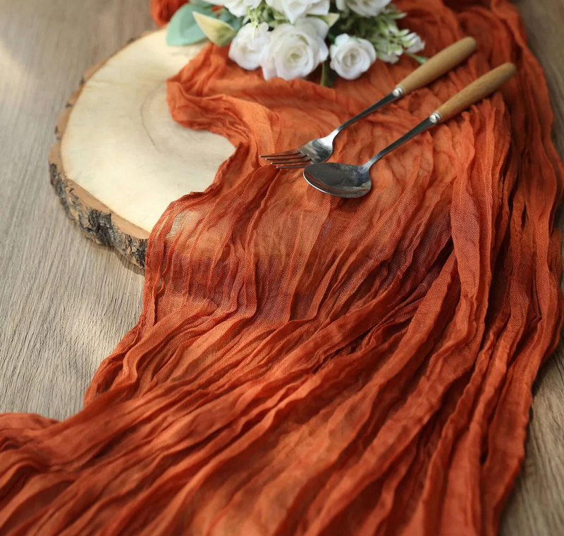 Cheesecloth Table Runner - Terracotta