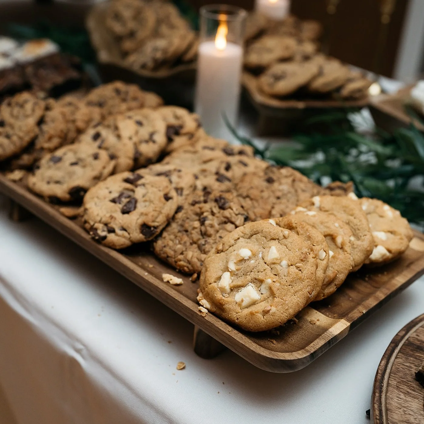 Our wooden, earthy dessert stands provide the perfect backdrop these yummy, gourmet cookies and stunning wedding cake......create the perfect display you need<3 

Photo: @courtney.laura.photography 
Rentals: @dreamday.eventrentals 

#weddingdesser