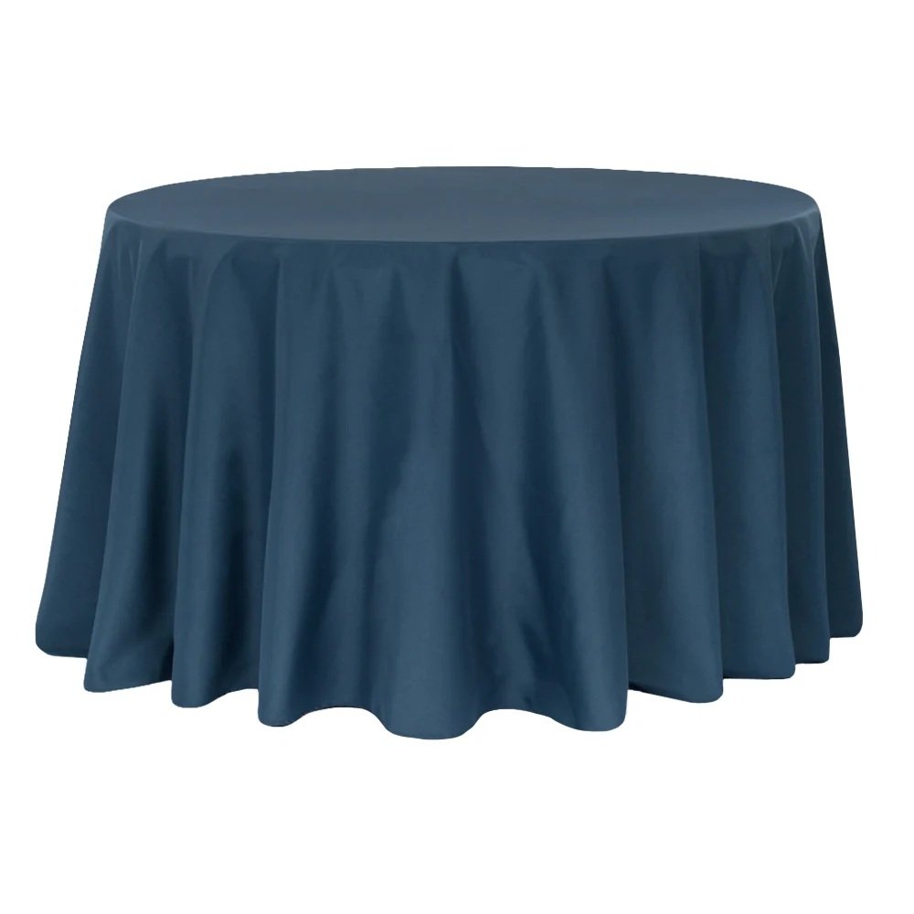 Round Polyester Tablecloth - Navy Blue