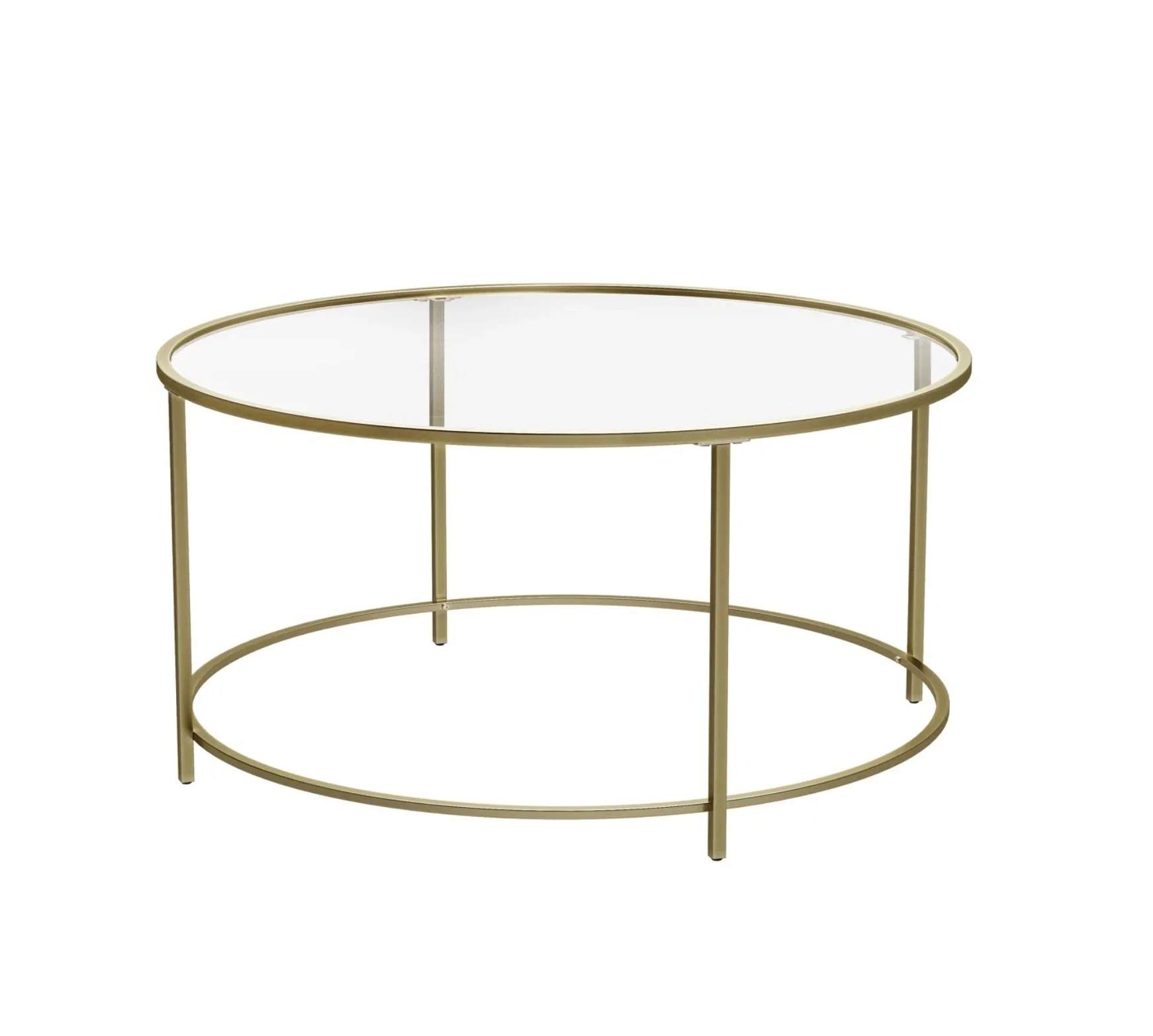 Gold Round Glass Coffee Table