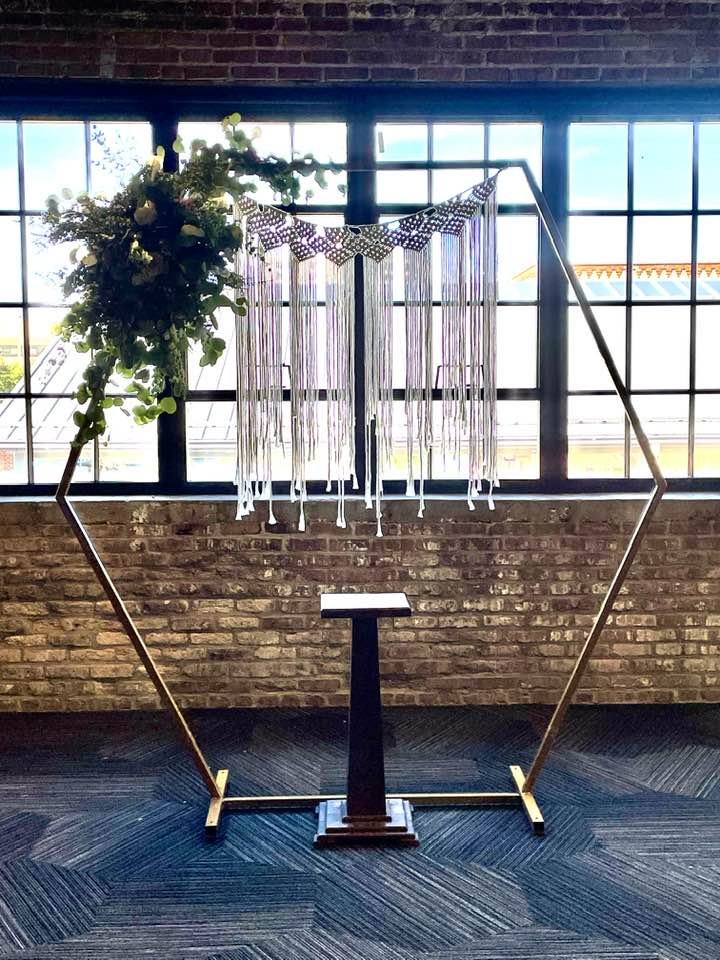 Gold Metal Hexagon Arch