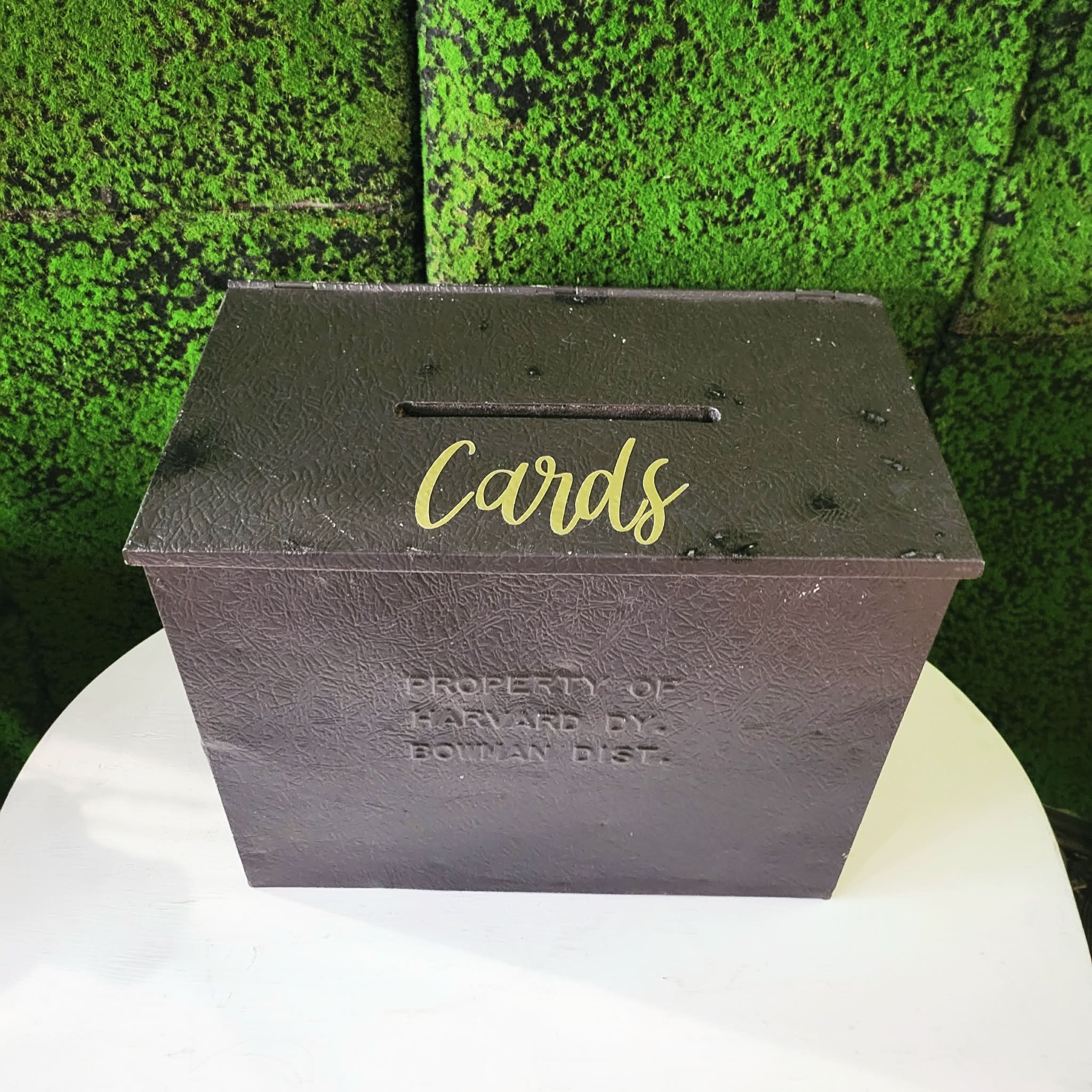 Charcoal Wooden Rectangle Cards Box