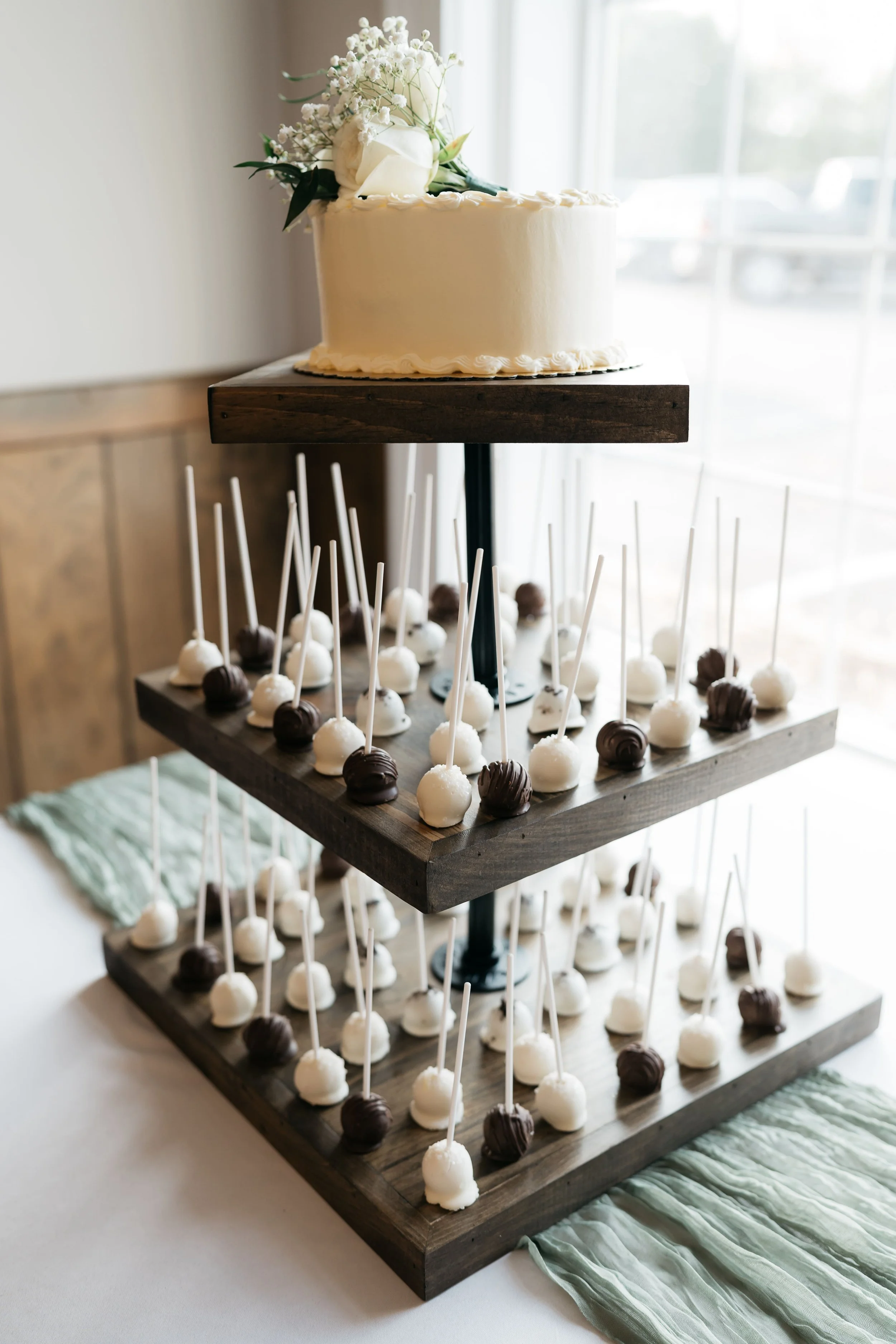 Wooden Square 3-Tier Dessert Stand