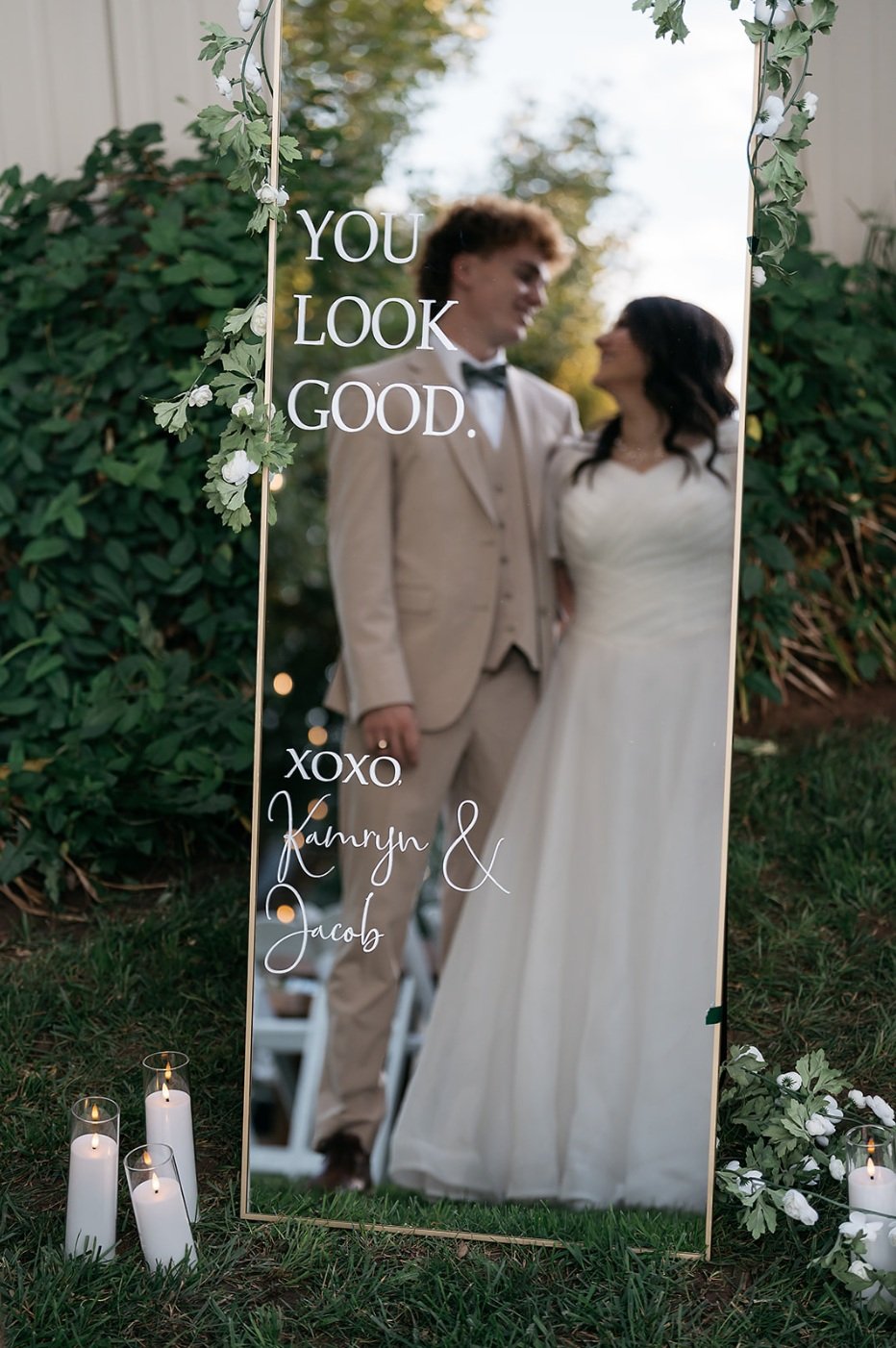 Wedding Mirror Welcome Sign, Dream Day Event Rentals