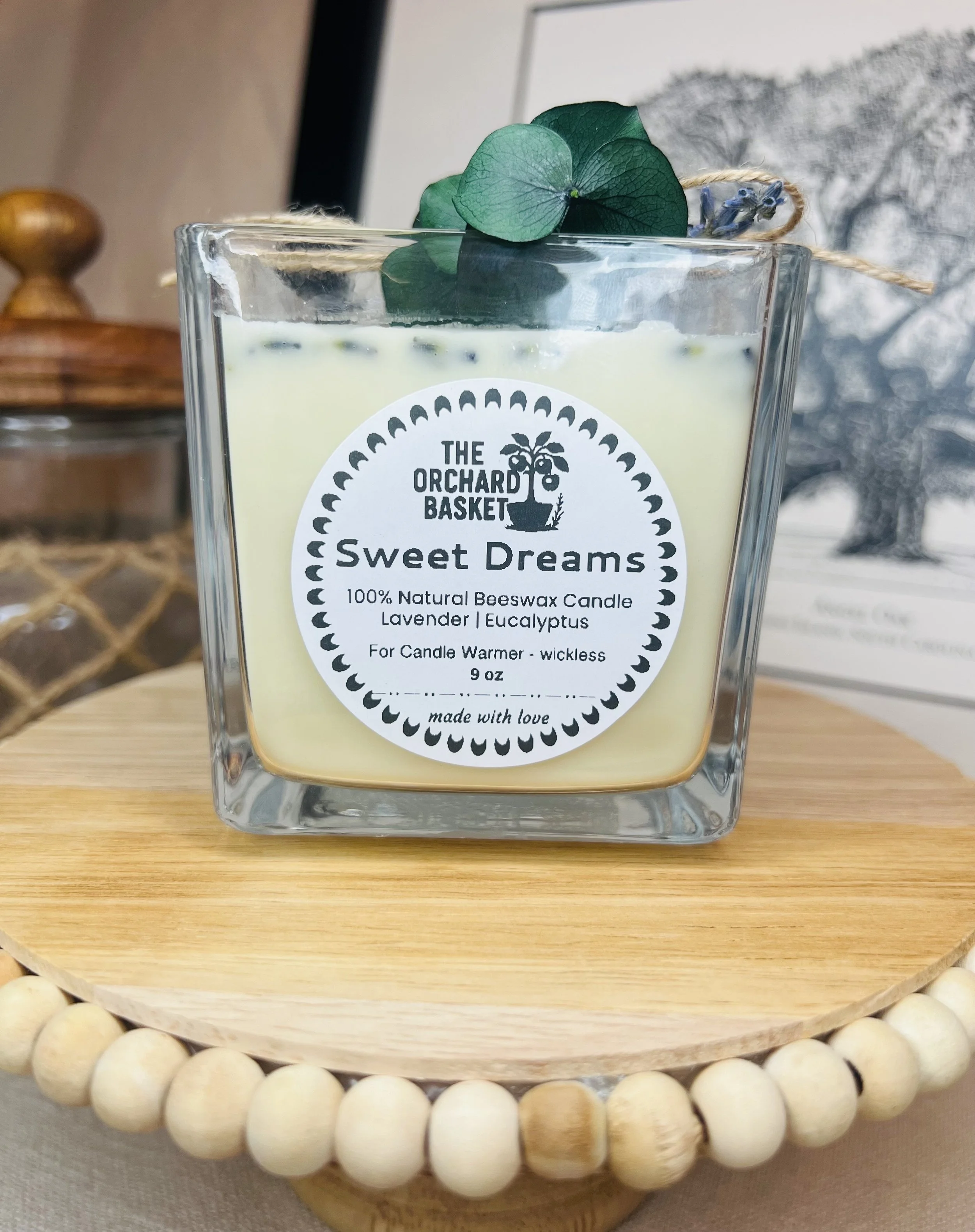 "Sweet Dreams" Beeswax 9 oz Wickless Candle - For Candle Warmers