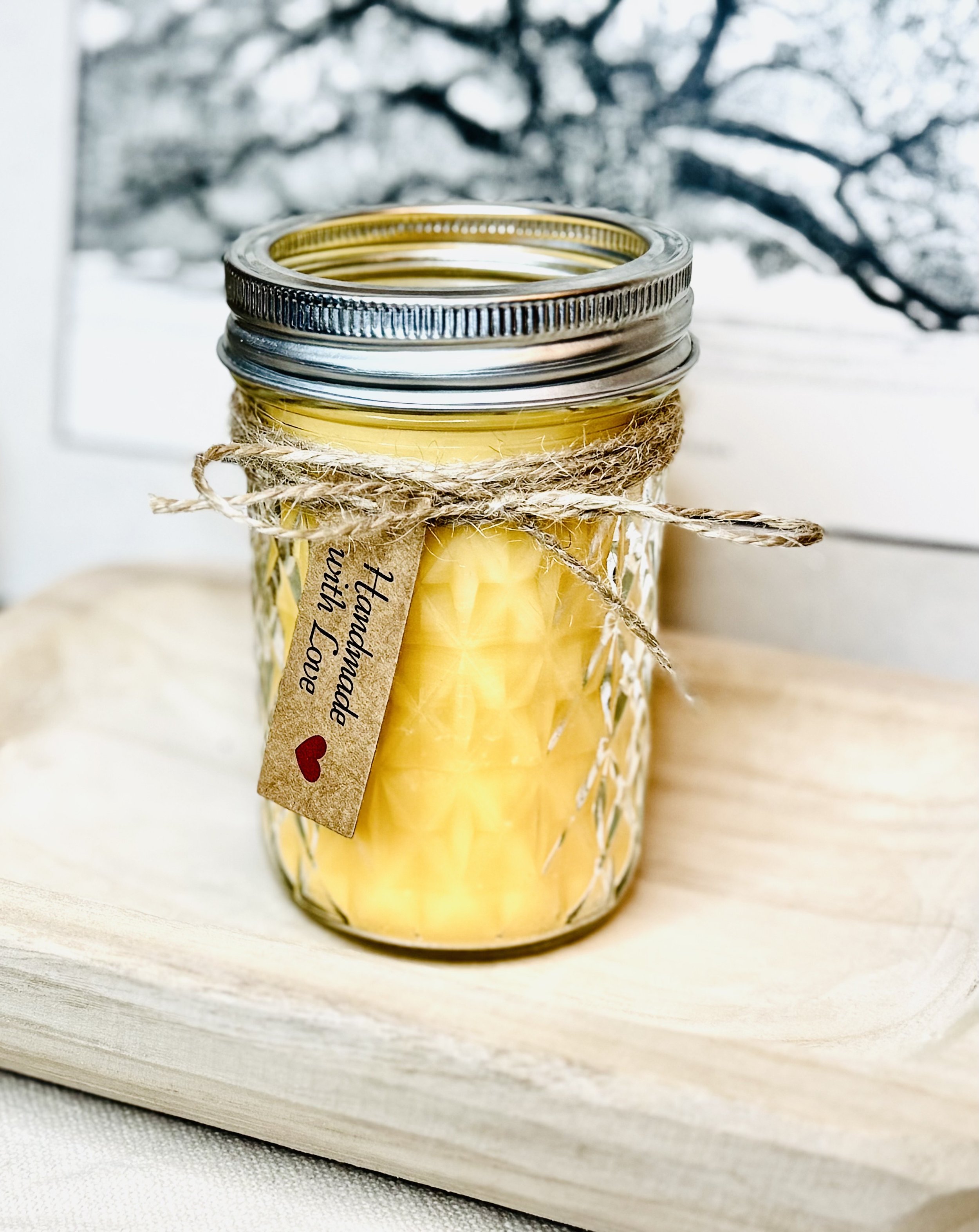 "Cozy Meadow" 8 oz. Jelly Jar Beeswax Candle